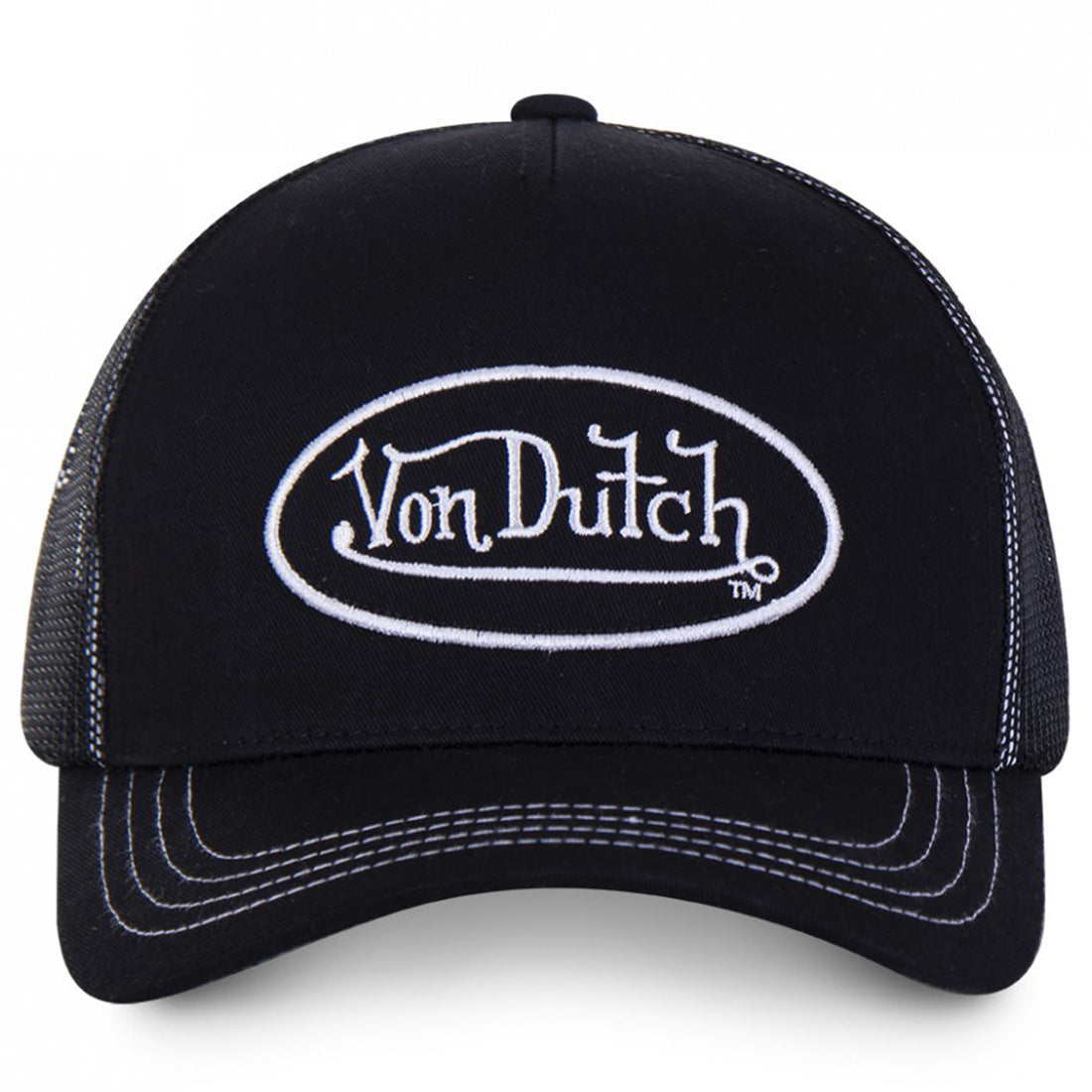 Embroidered Von Dutch Oval Logo Trucker Cap