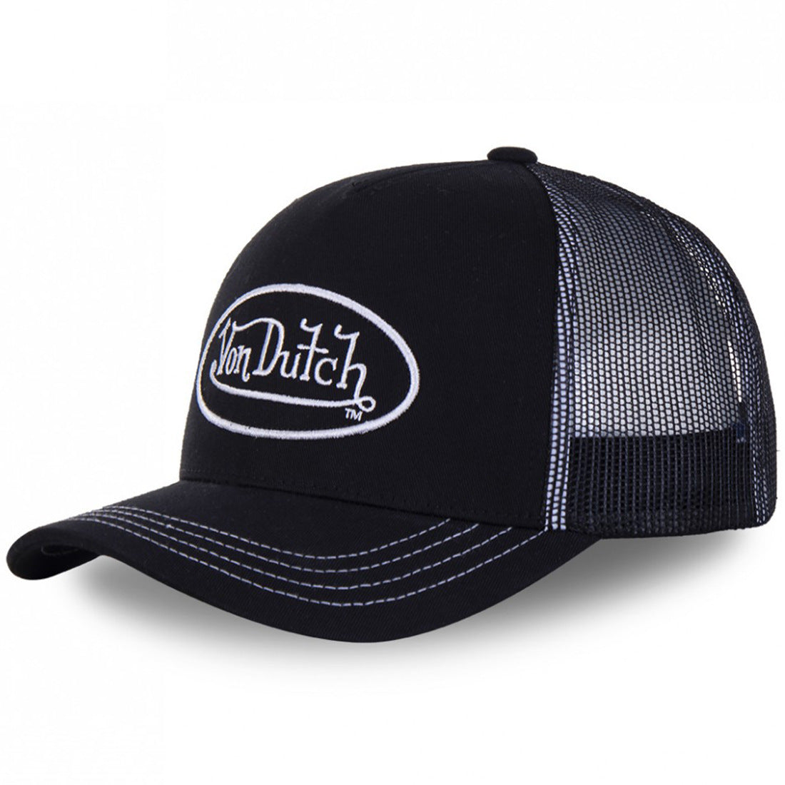 Embroidered Von Dutch Oval Logo Trucker Cap