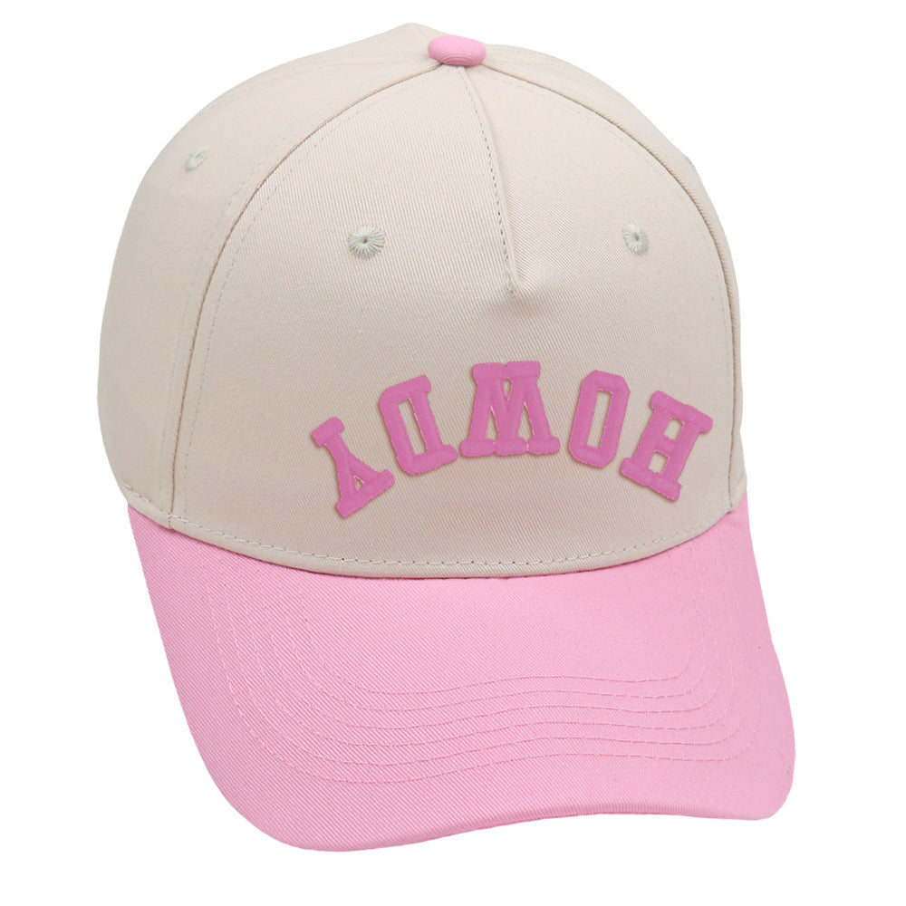 Two-Tone Beige Tan Cap with "HOMEY" Embroidery