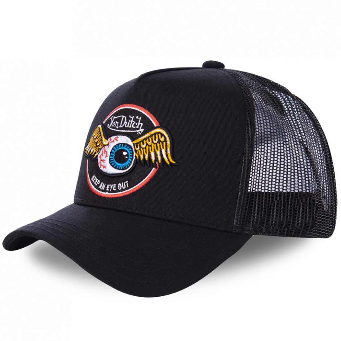 Embroidered Von Dutch Oval Logo Trucker Cap
