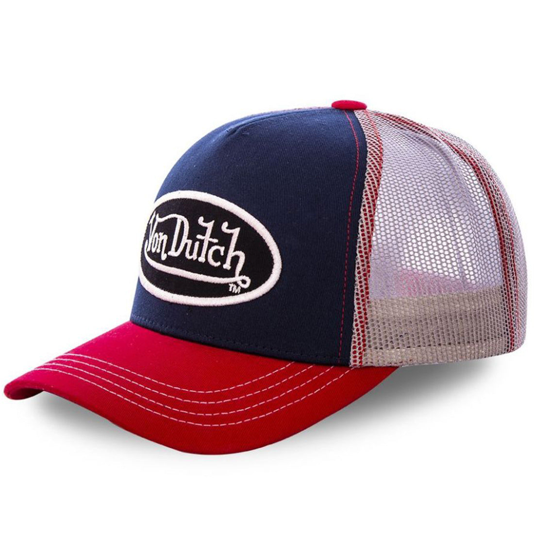 Embroidered Von Dutch Oval Logo Trucker Cap