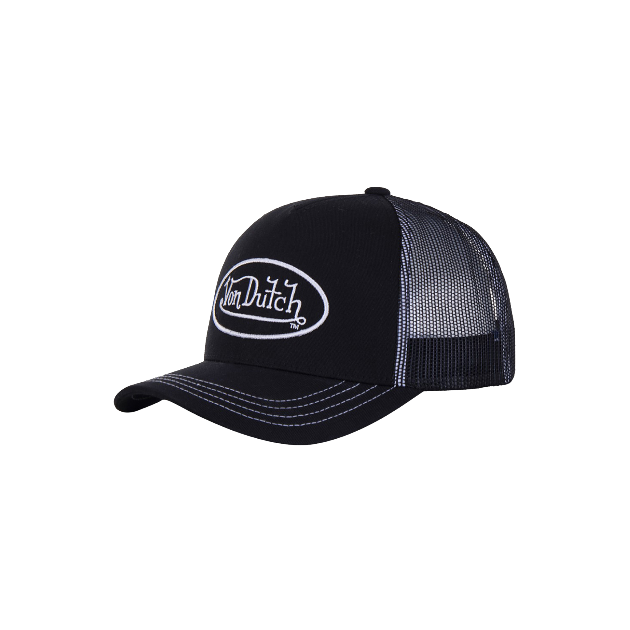 Embroidered Von Dutch Oval Logo Trucker Cap