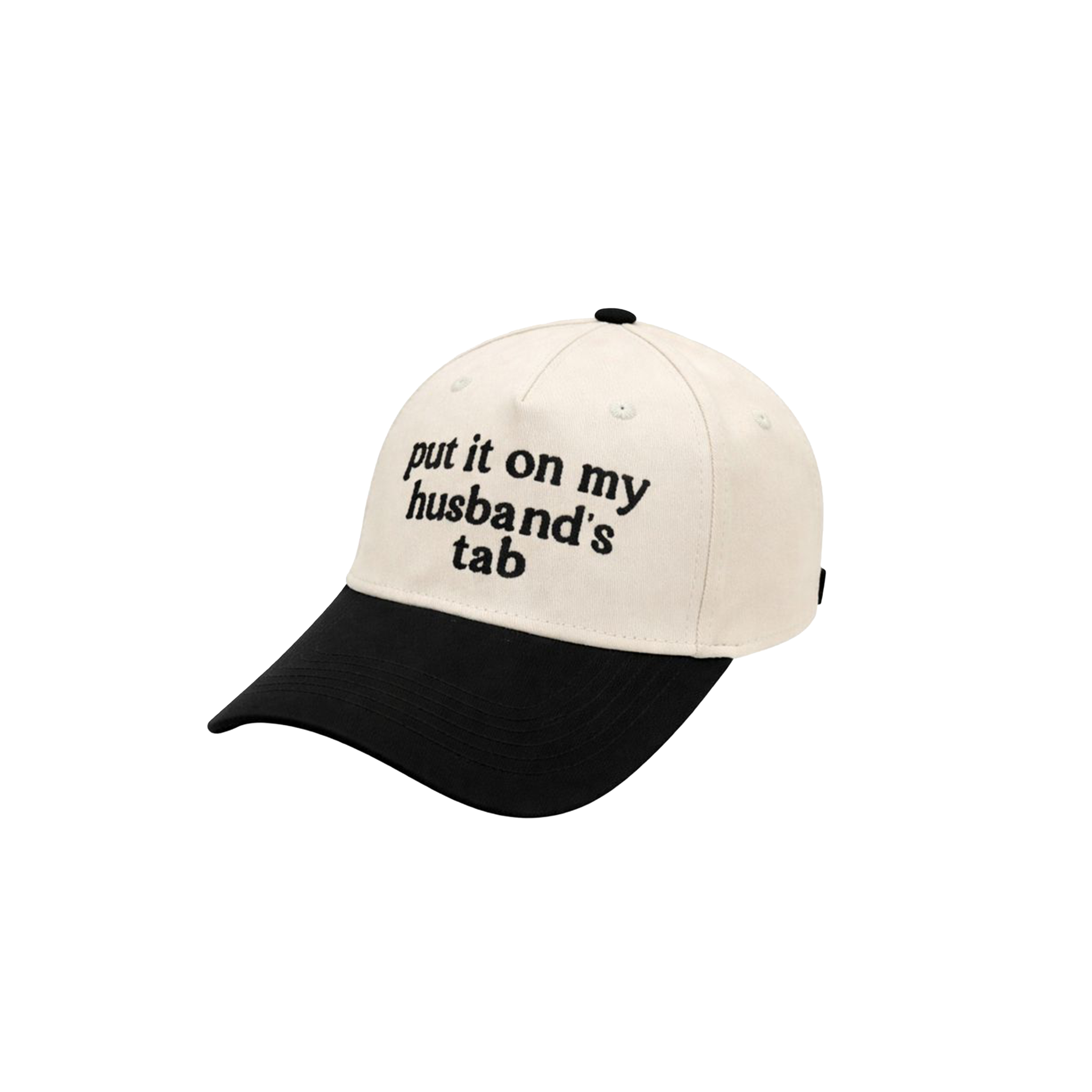 Funny Quote Beige Black Two-Tone Baseball Hat