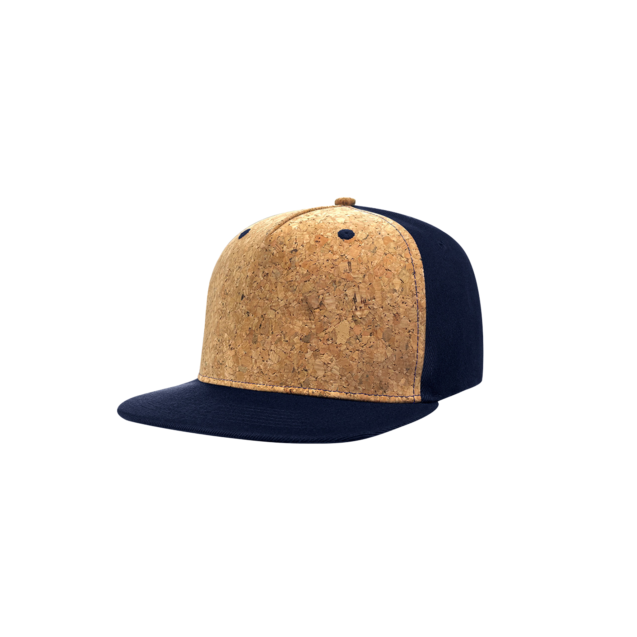 Natural Cork Panel Navy Snapback Hat