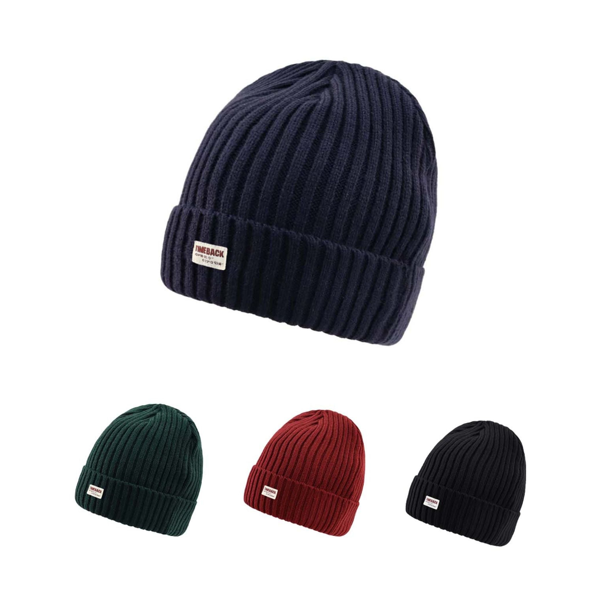 Vintage Ribbed Navy Knit Beanie