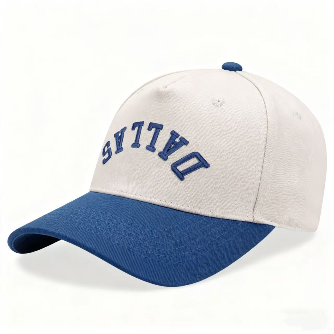Classic "DALLAS" Two-Tone Beige Blue Baseball Hat