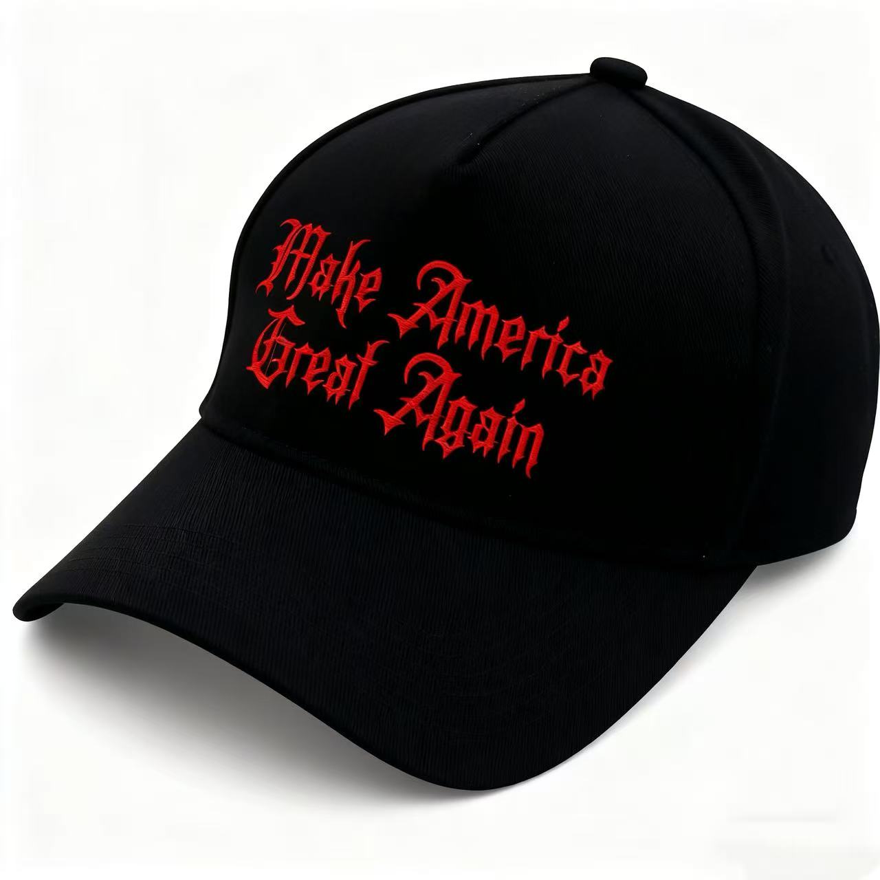 Black Embroidered Baseball Cap