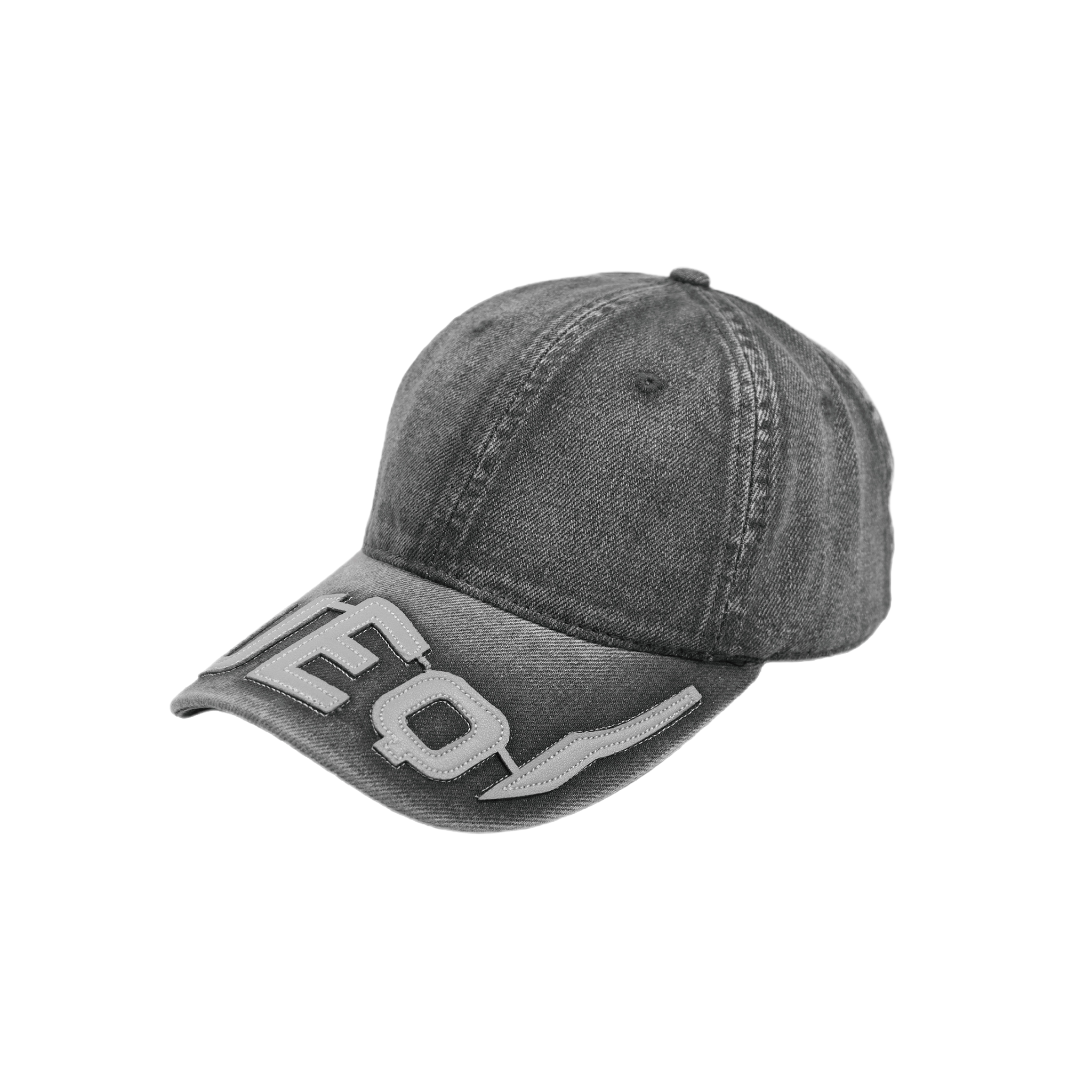 Washed Denim Cap with 3D Graphic Detail