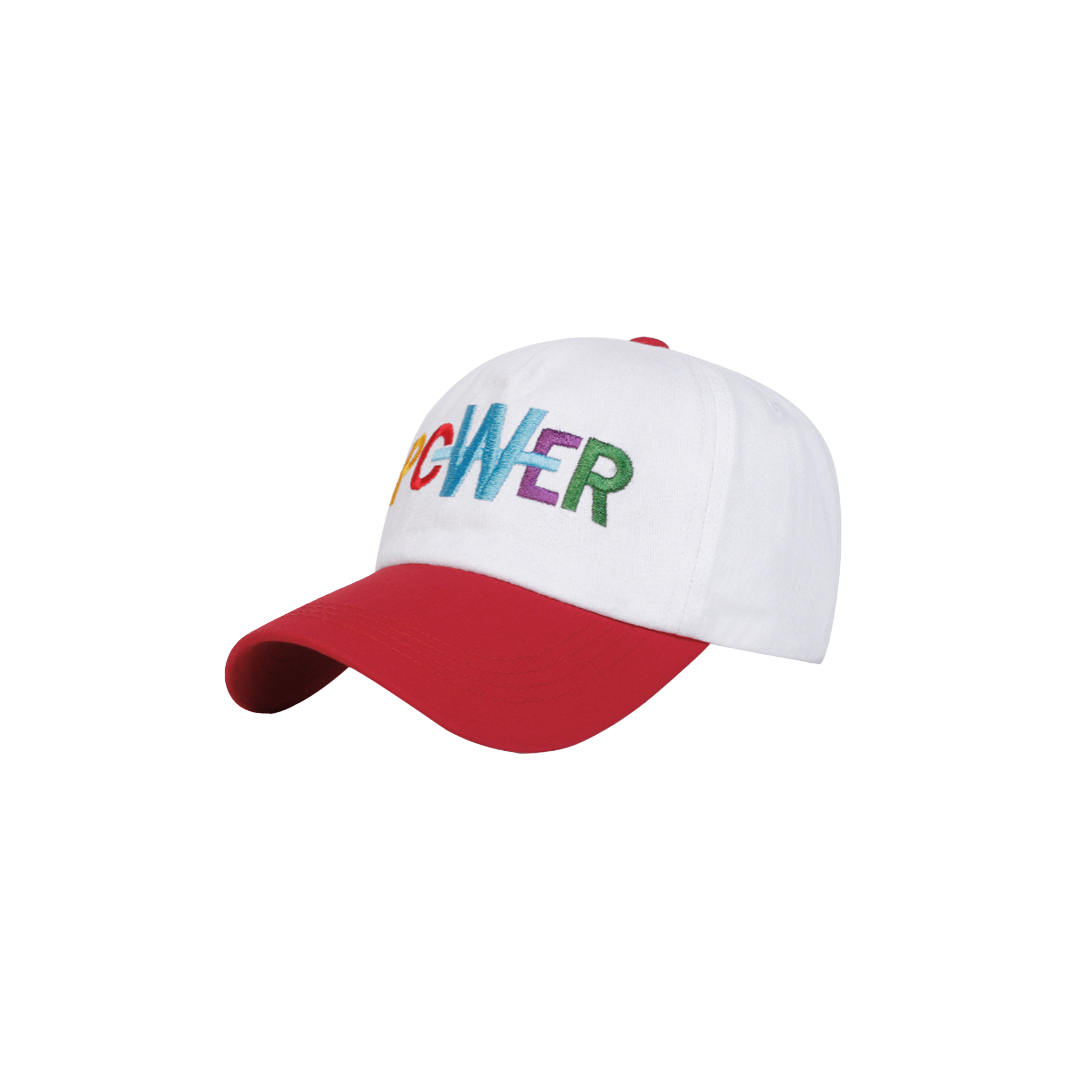 Rainbow "POWER" Embroidered Two-Tone Baseball Cap