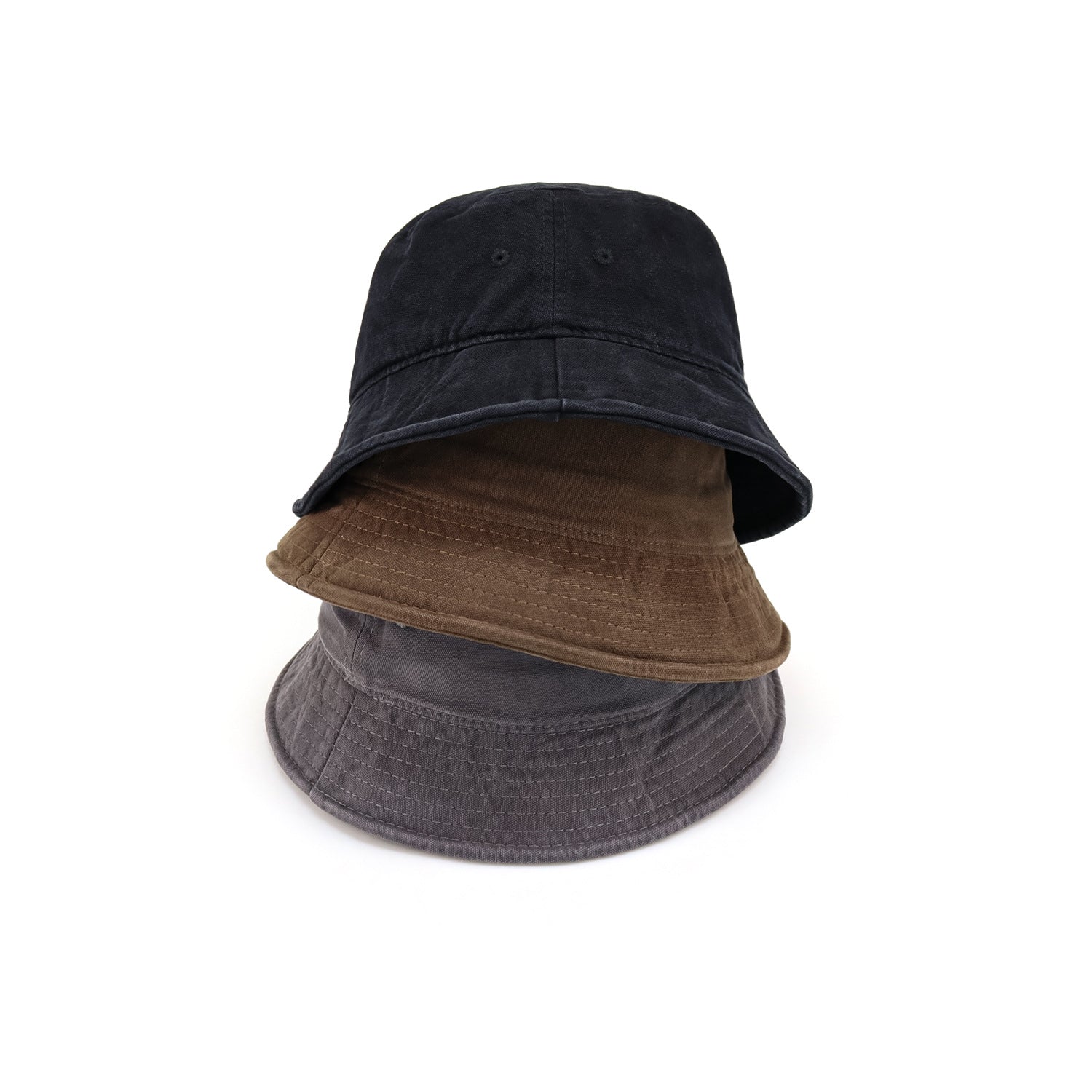 Minimalist Black Casual Bucket Hat