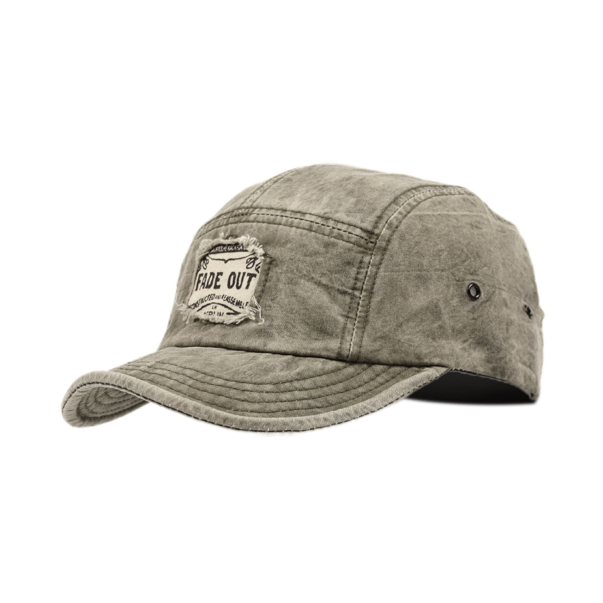 Pink Distressed 5-Panel Camp Cap