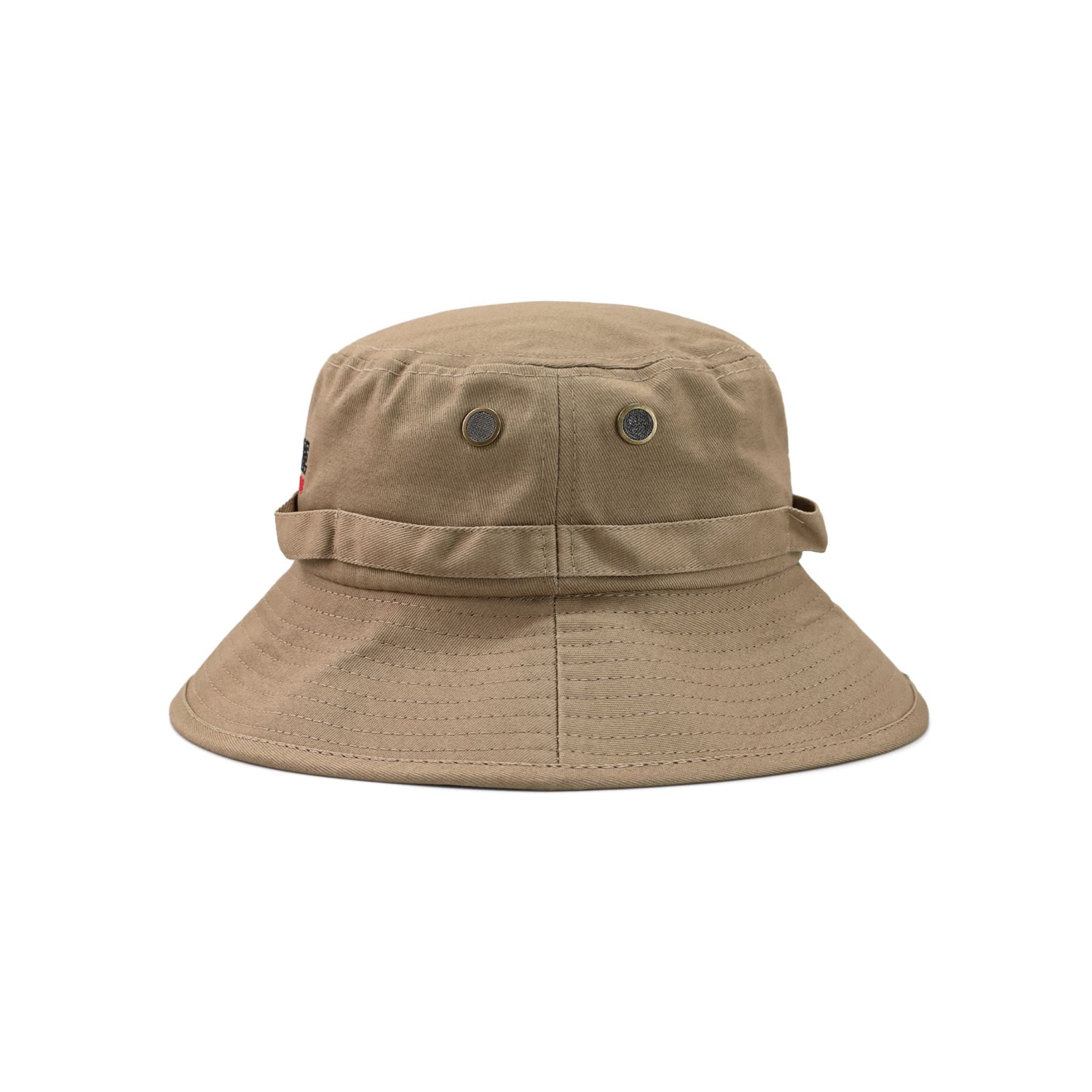 Embroidered Beige Bucket Hat
