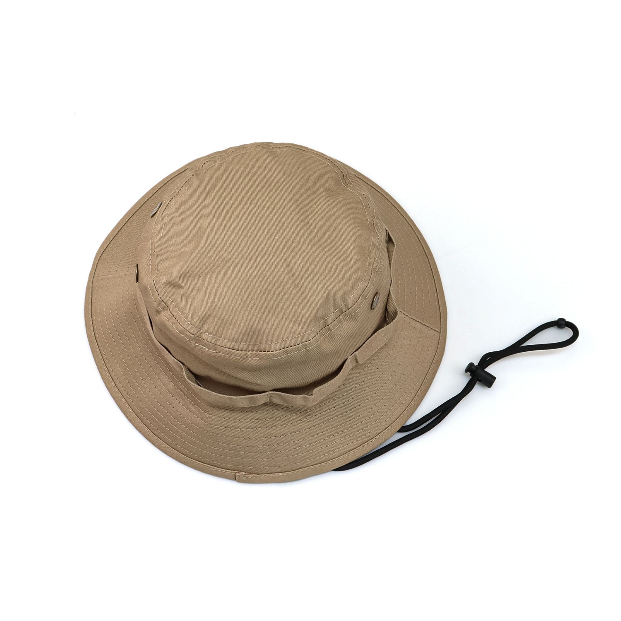 Embroidered Beige Bucket Hat