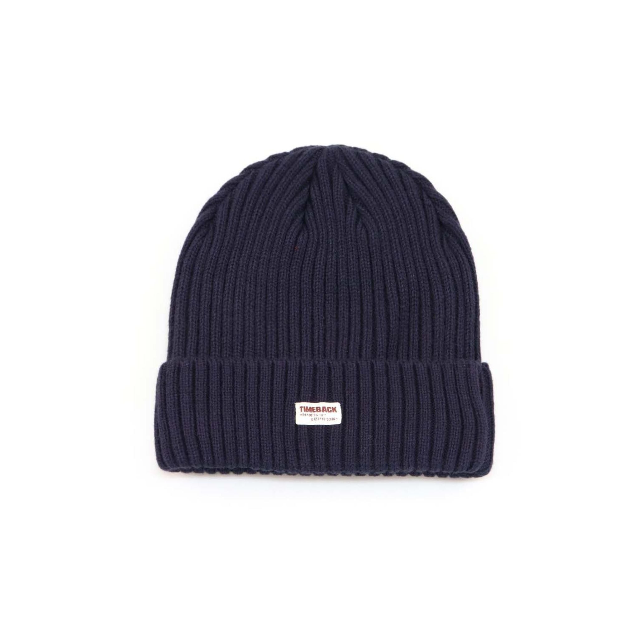 Vintage Ribbed Navy Knit Beanie