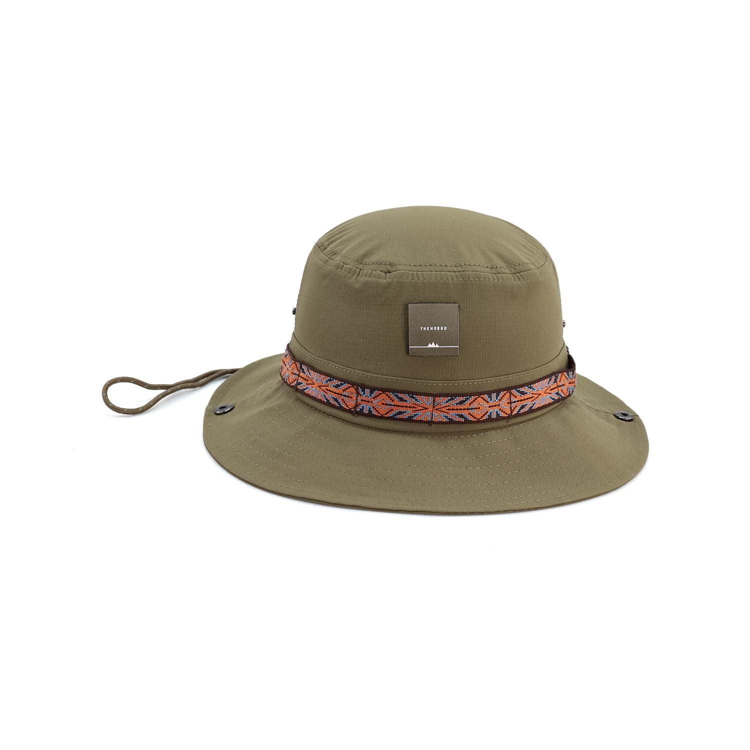 Adventure Bucket Hat - Olive with Patterned Band