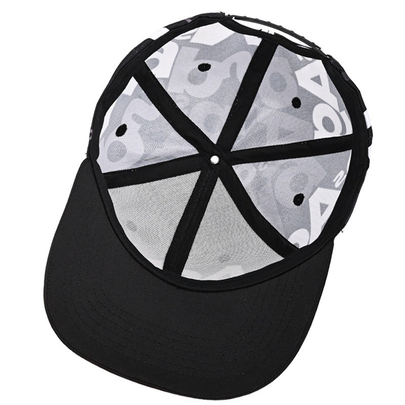 Black White Typography Print Snapback Hat