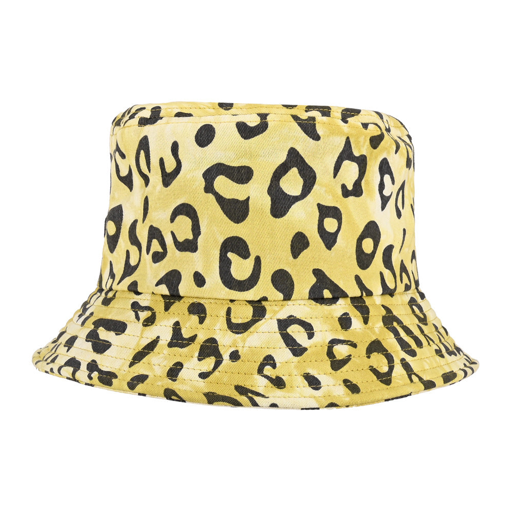 Modern Blue Leopard Pattern Bucket Cap