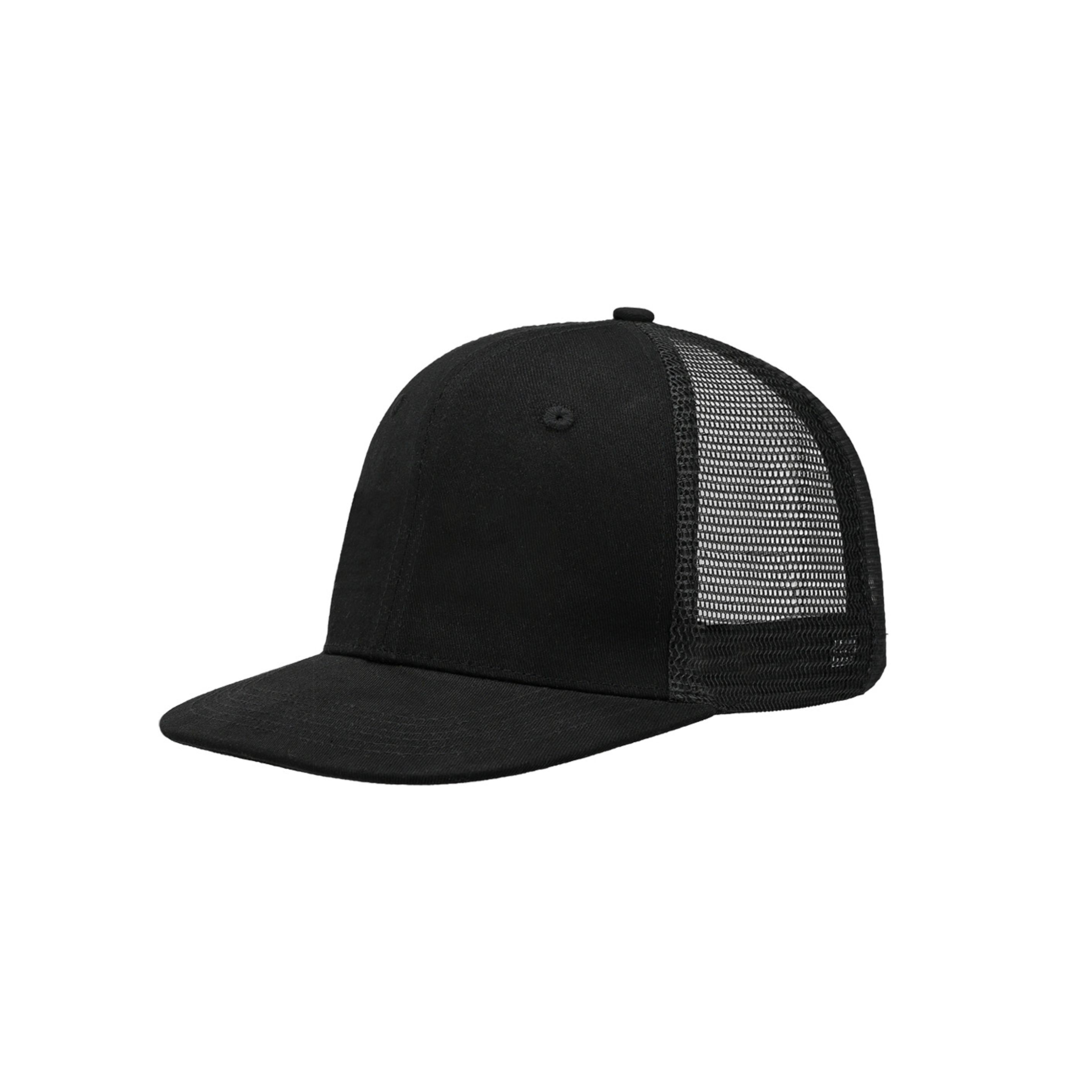 Black Breathable Mesh Trucker Cap