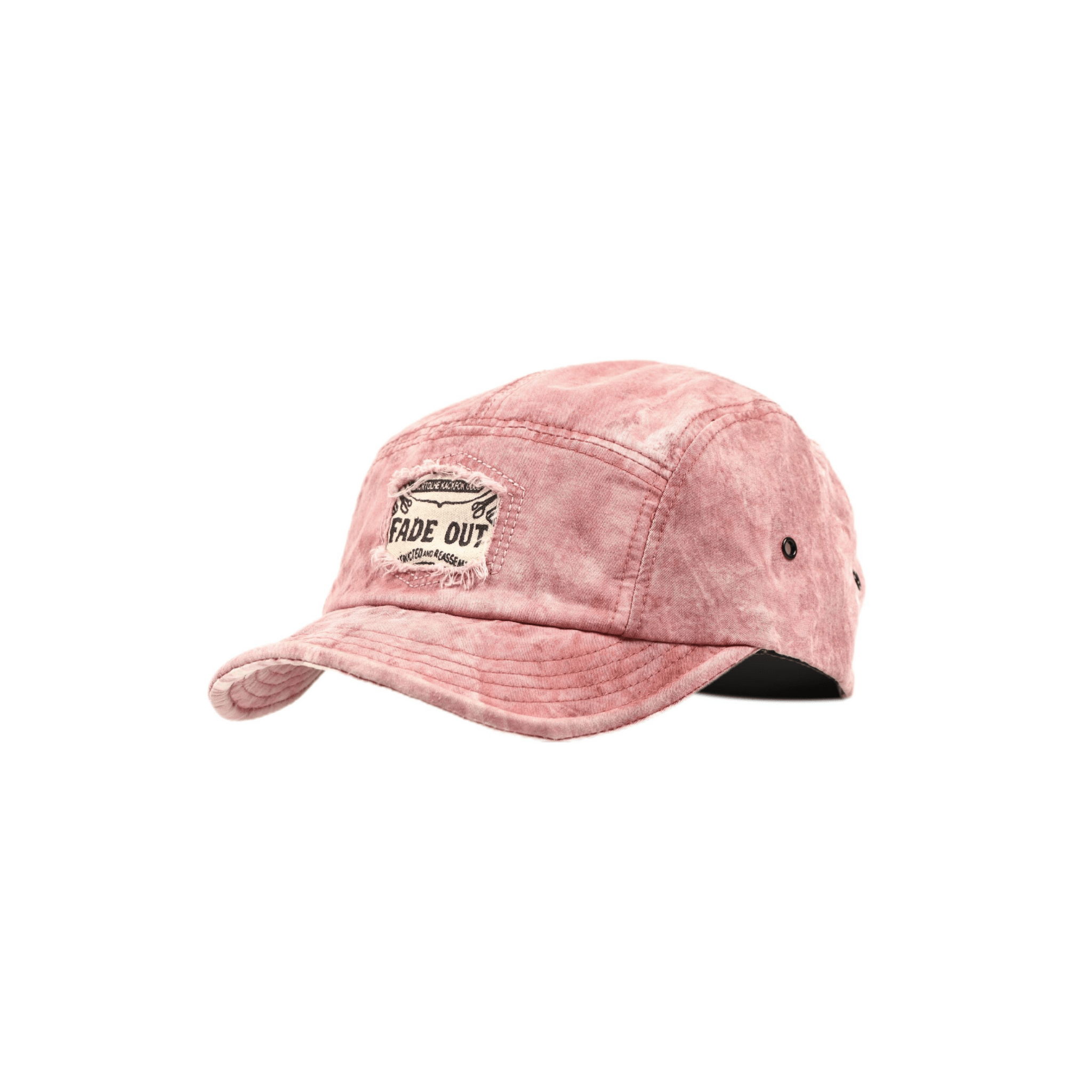 Pink Distressed 5-Panel Camp Cap