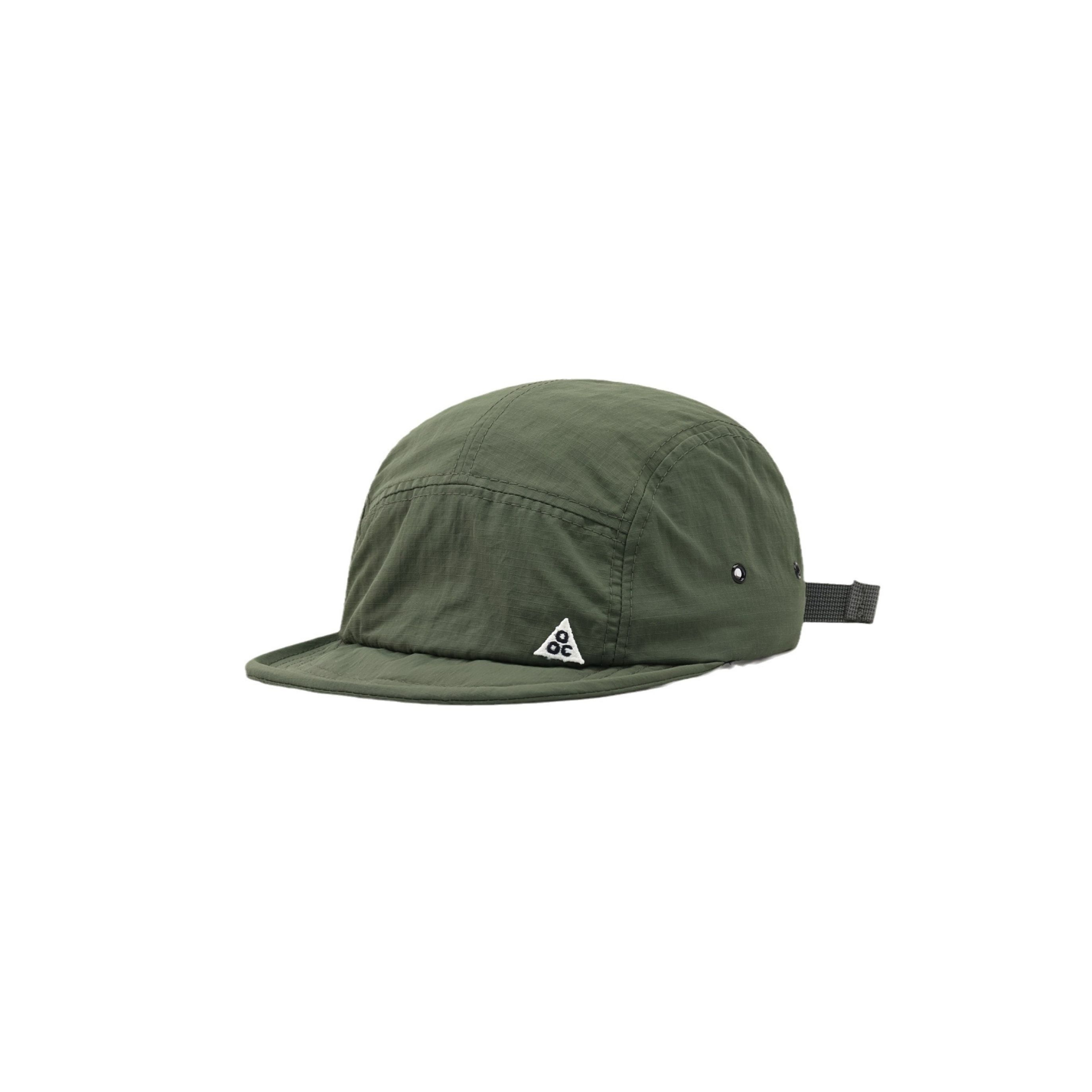 Olive 5-Panel Logo Patch Camp Cap