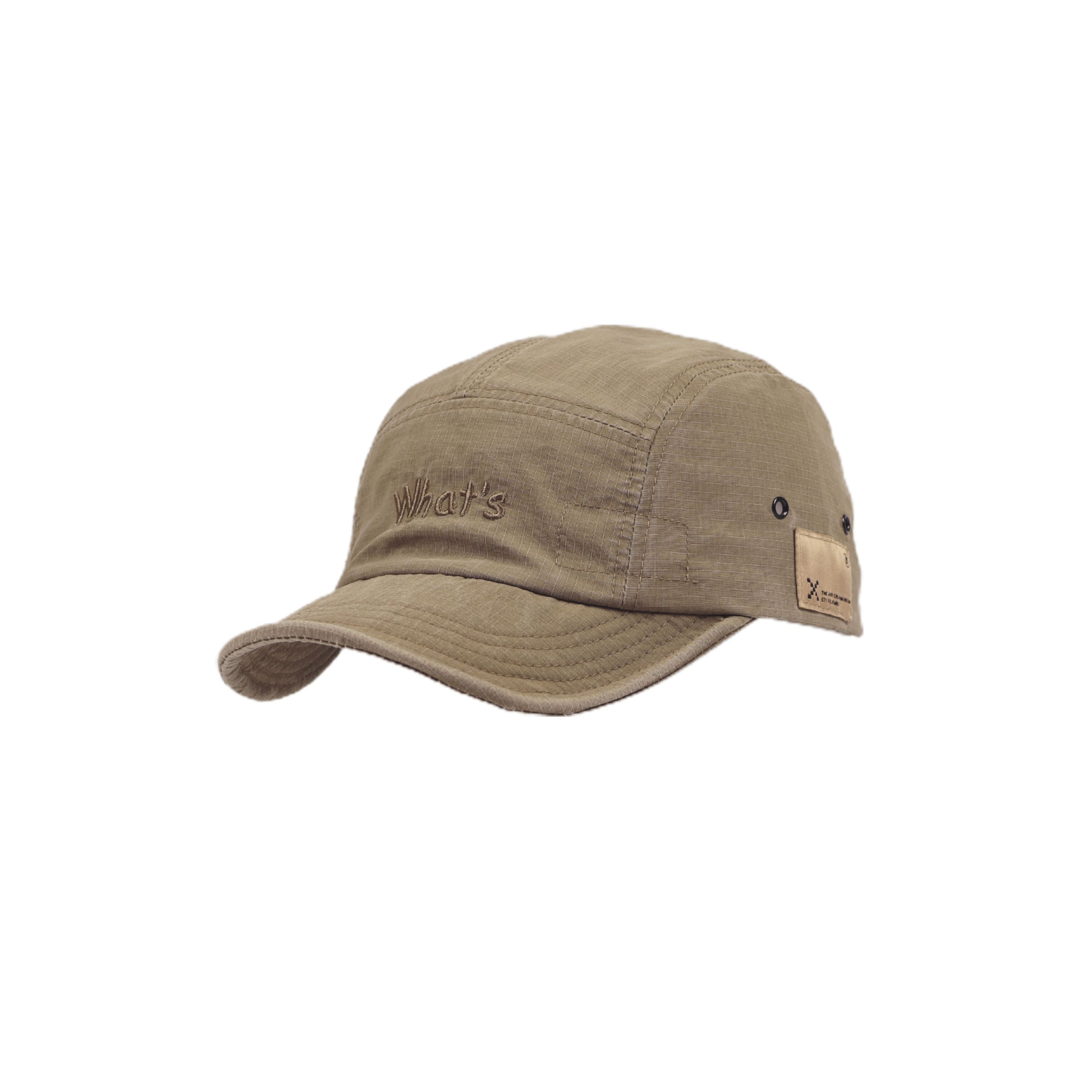 Khaki 5-Panel Hat With Embroidery