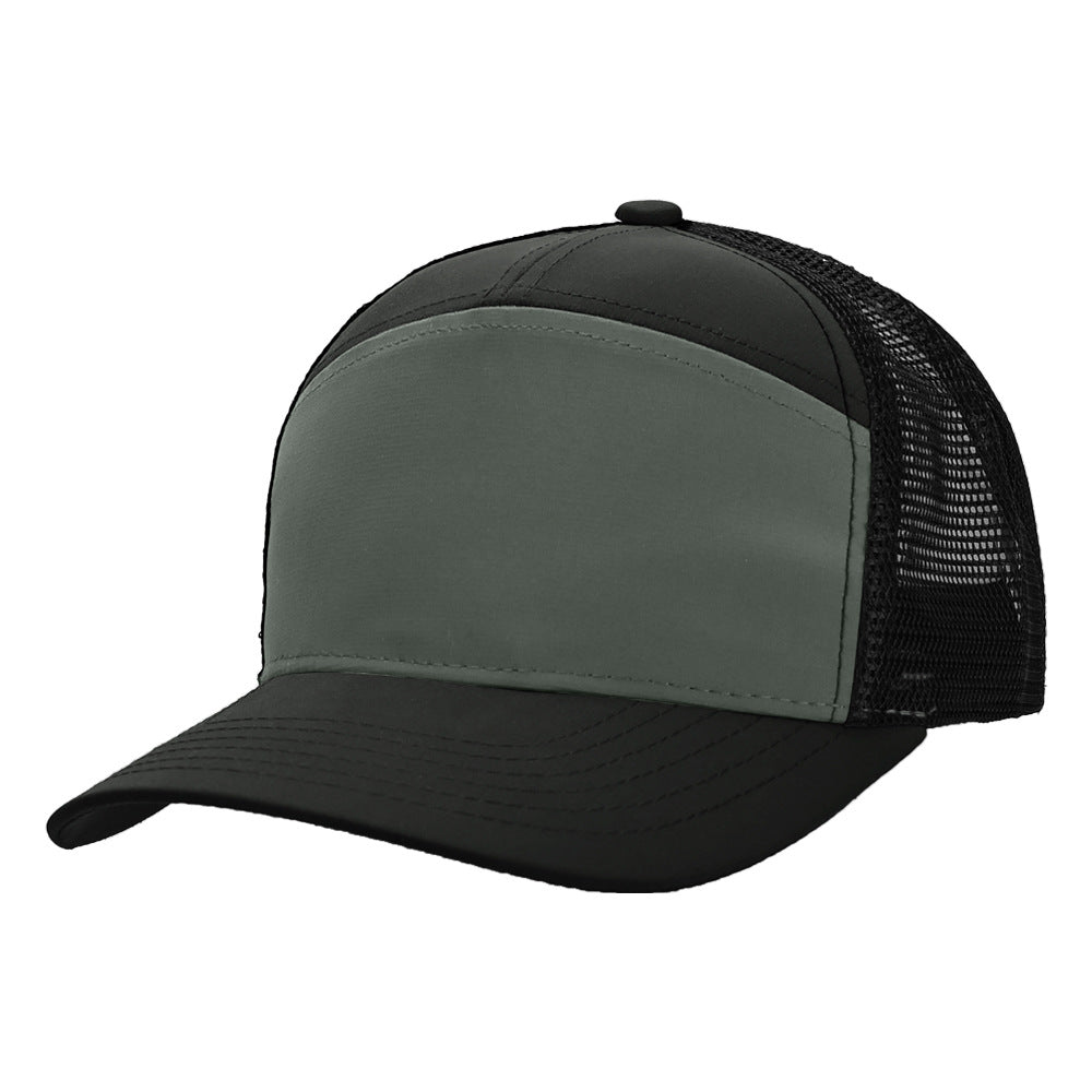 Olive & Black Two-Tone Mesh Trucker Cap