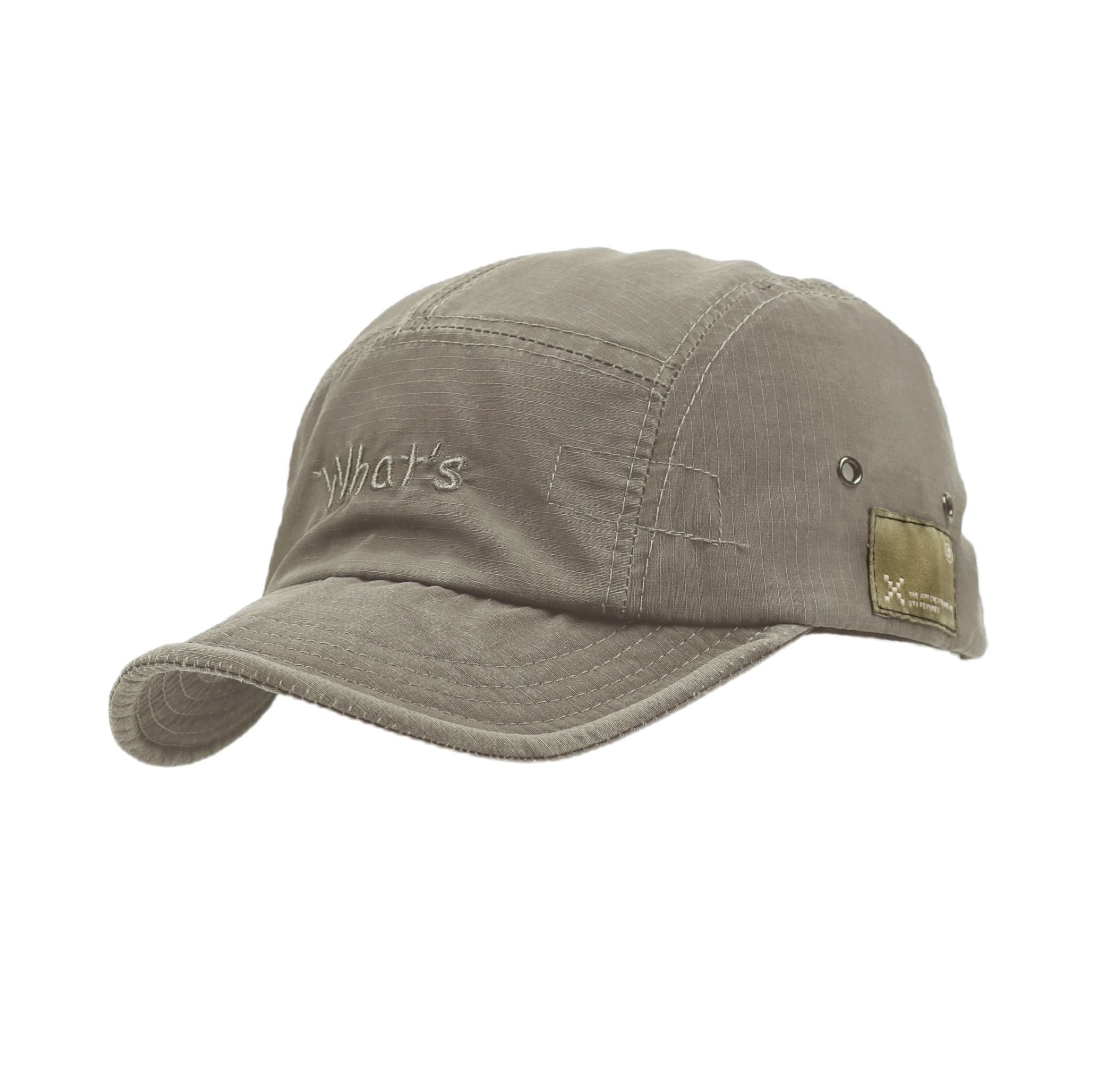 Khaki 5-Panel Hat With Embroidery