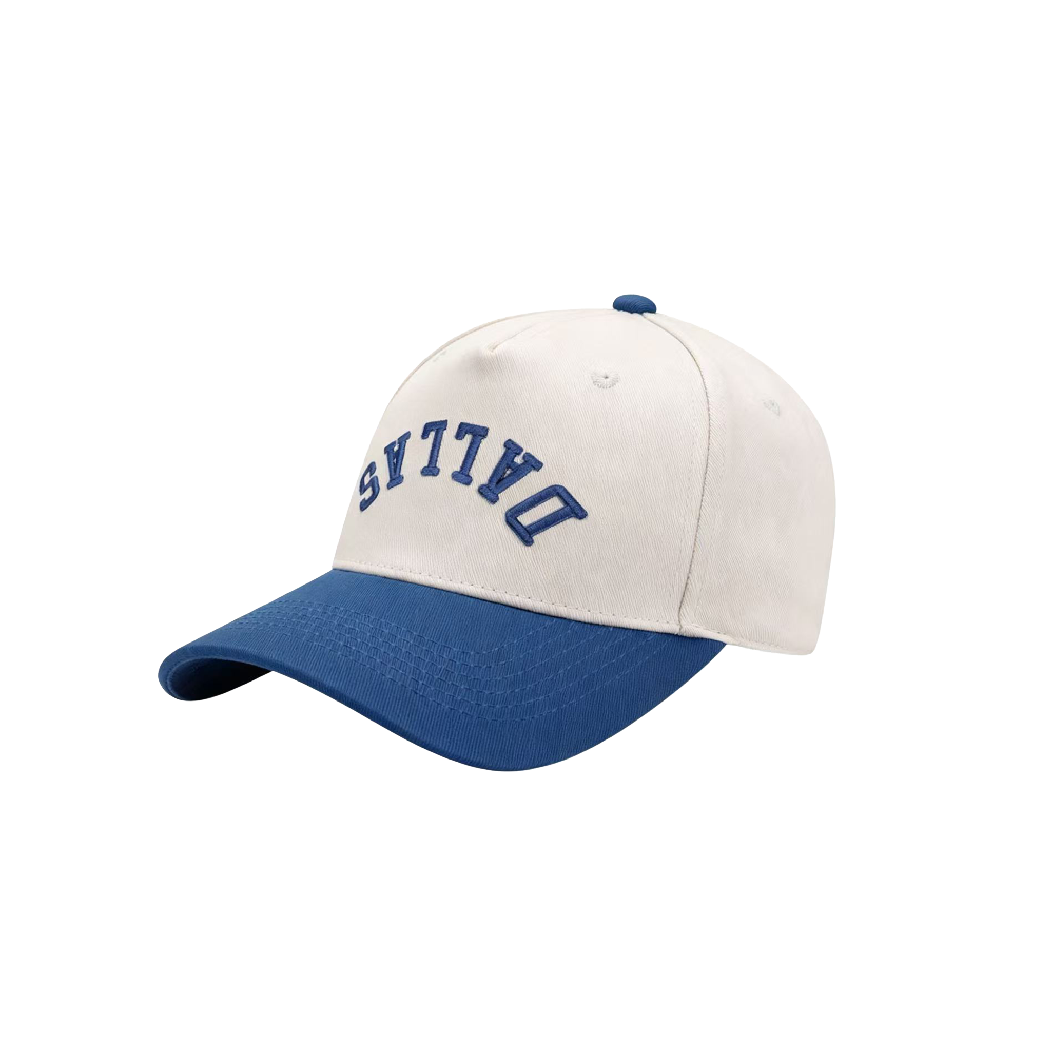 Classic "DALLAS" Two-Tone Beige Blue Baseball Hat