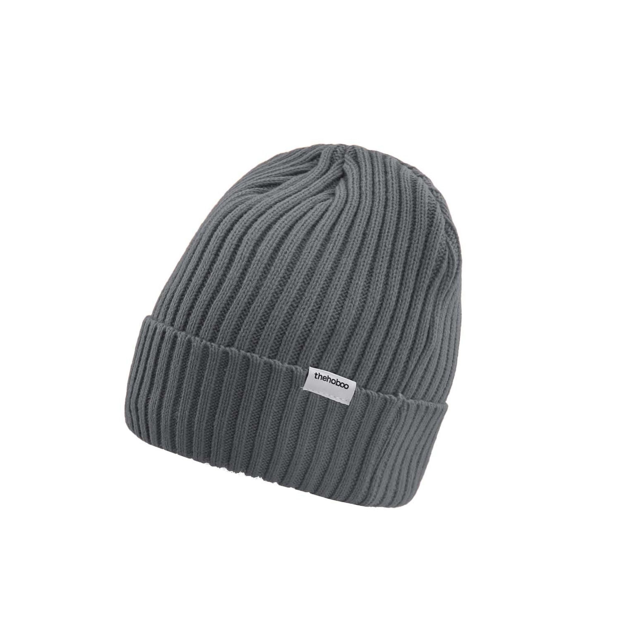 Brown Ribbed Winter Knit Beanie