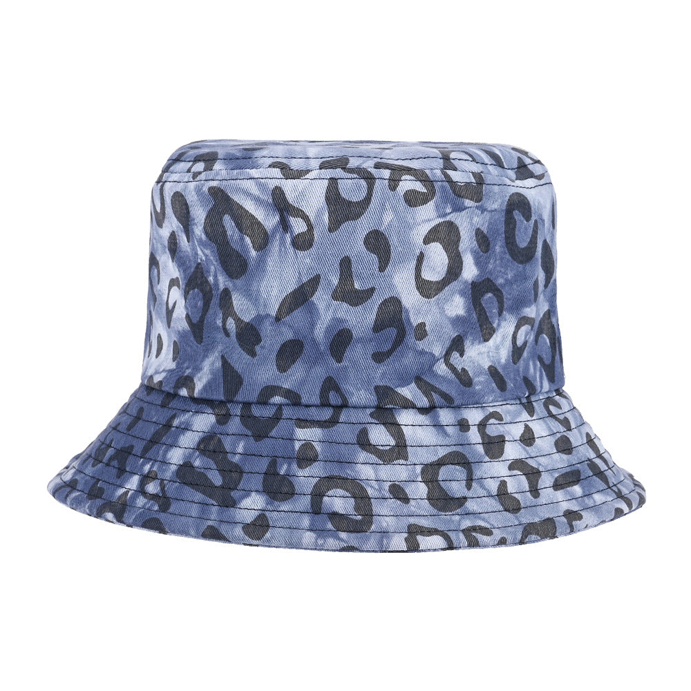 Modern Blue Leopard Pattern Bucket Cap