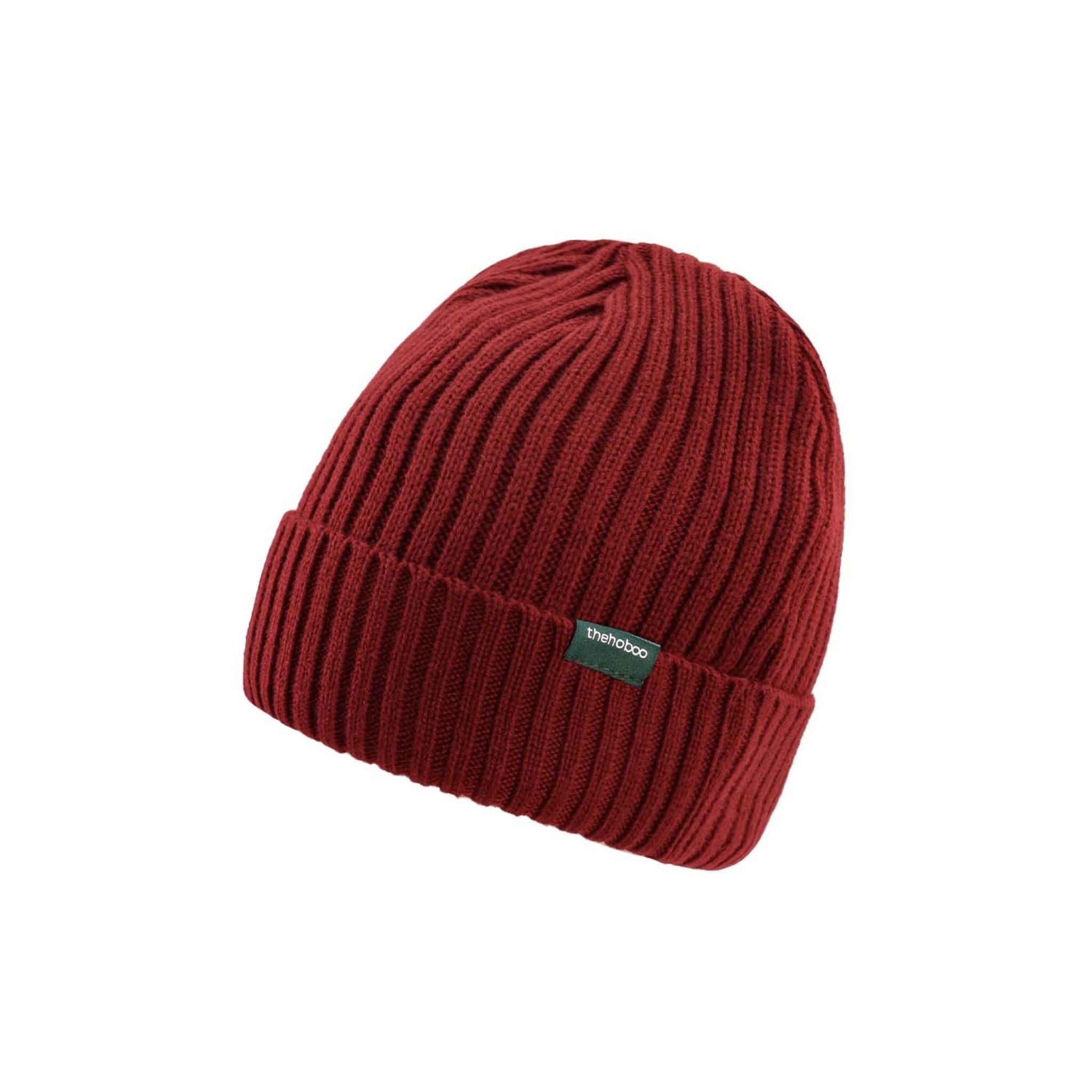 Brown Ribbed Winter Knit Beanie