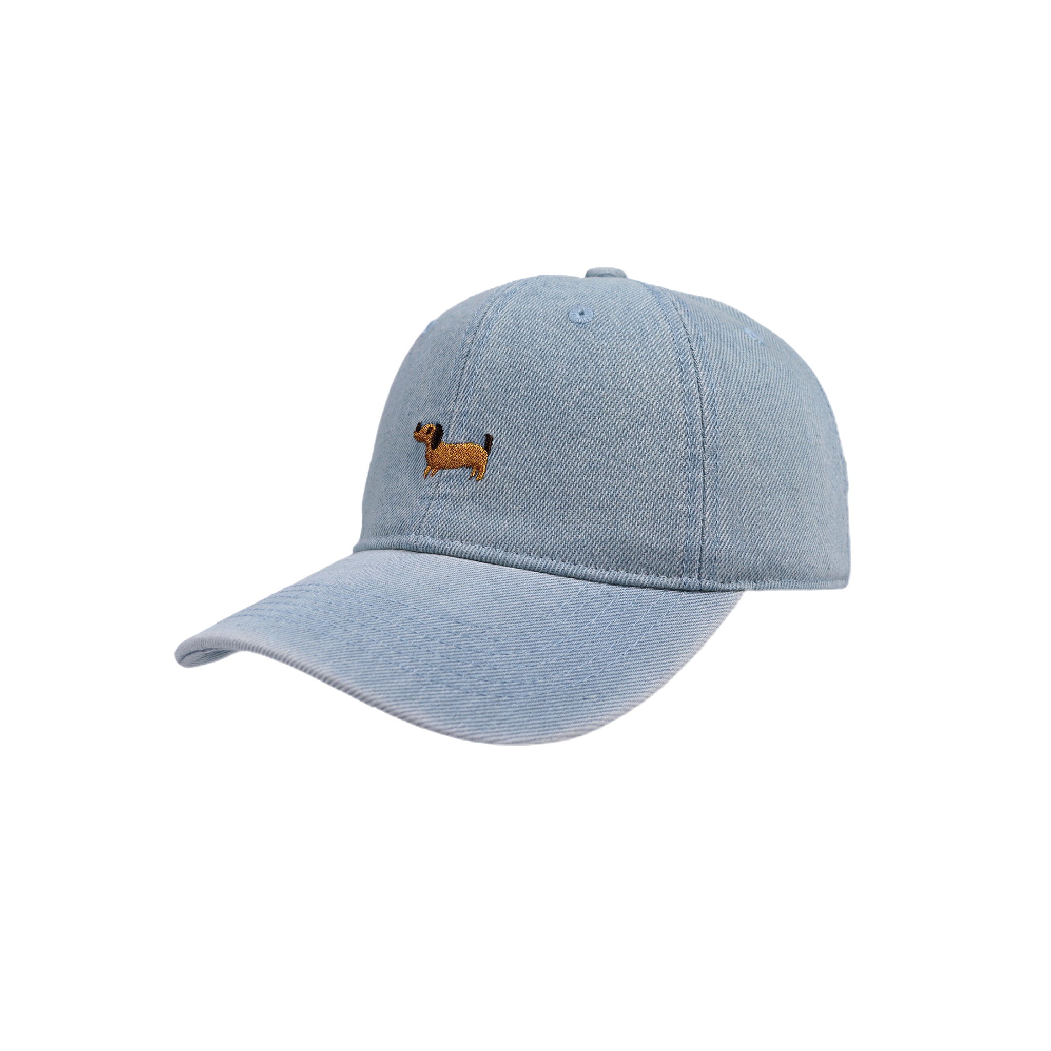 Cute Dachshund Embroidered Light Blue Baseball Hat