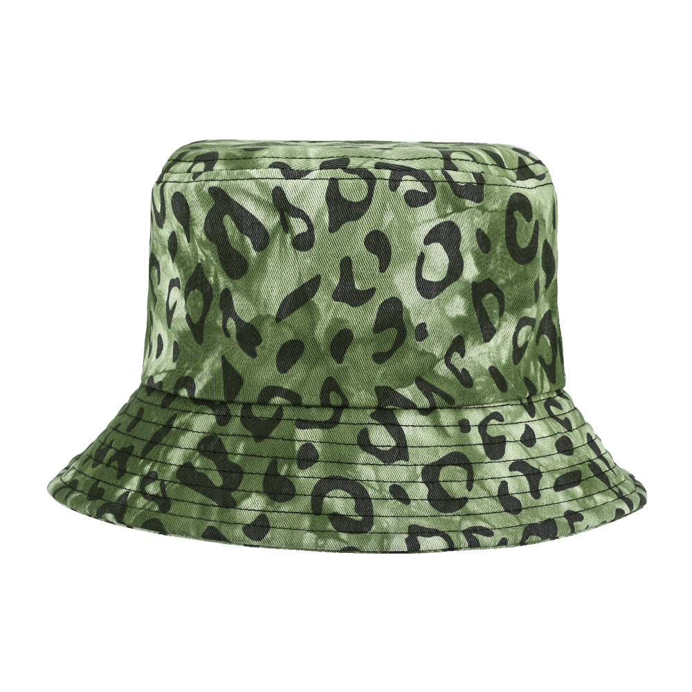 Modern Blue Leopard Pattern Bucket Cap