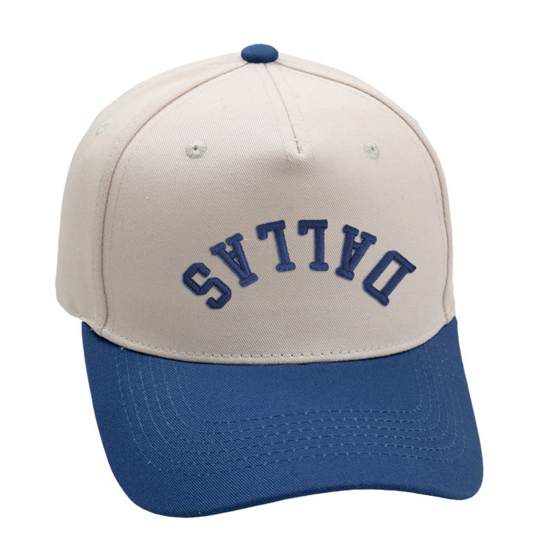Classic "DALLAS" Two-Tone Beige Blue Baseball Hat