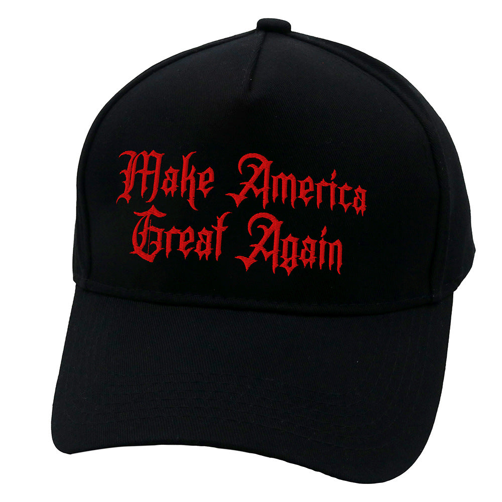 Black Embroidered Baseball Cap