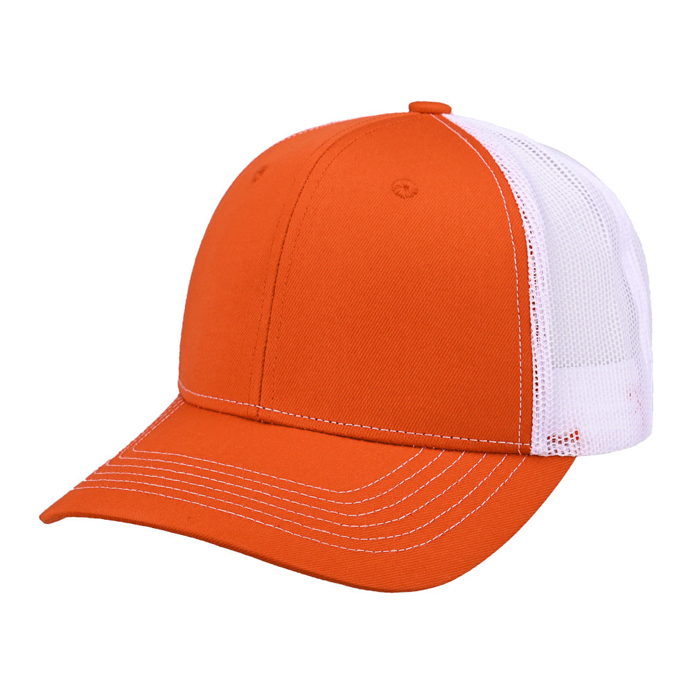 Red & White Trucker Cap - Mesh Back Casual Hat