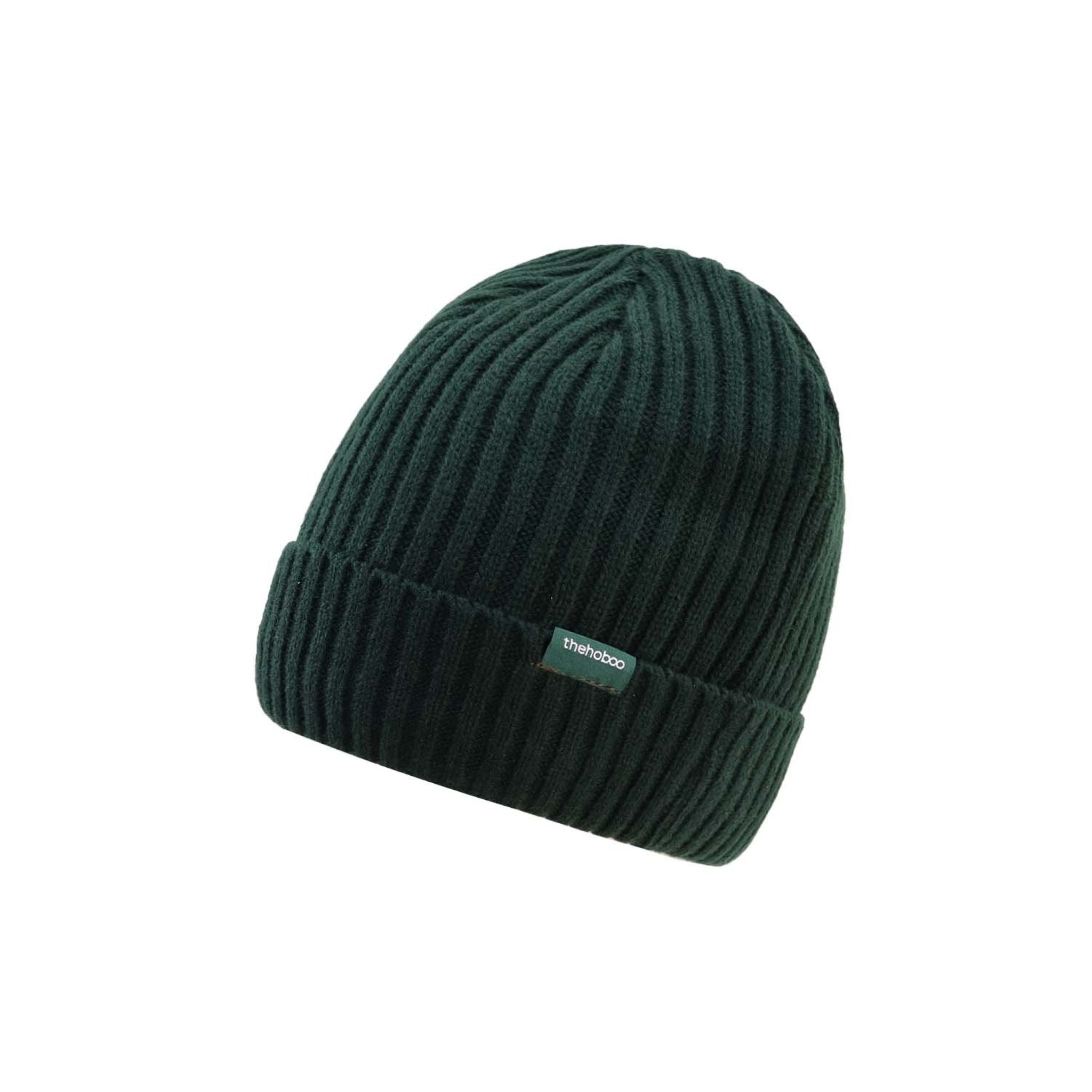 Brown Ribbed Winter Knit Beanie