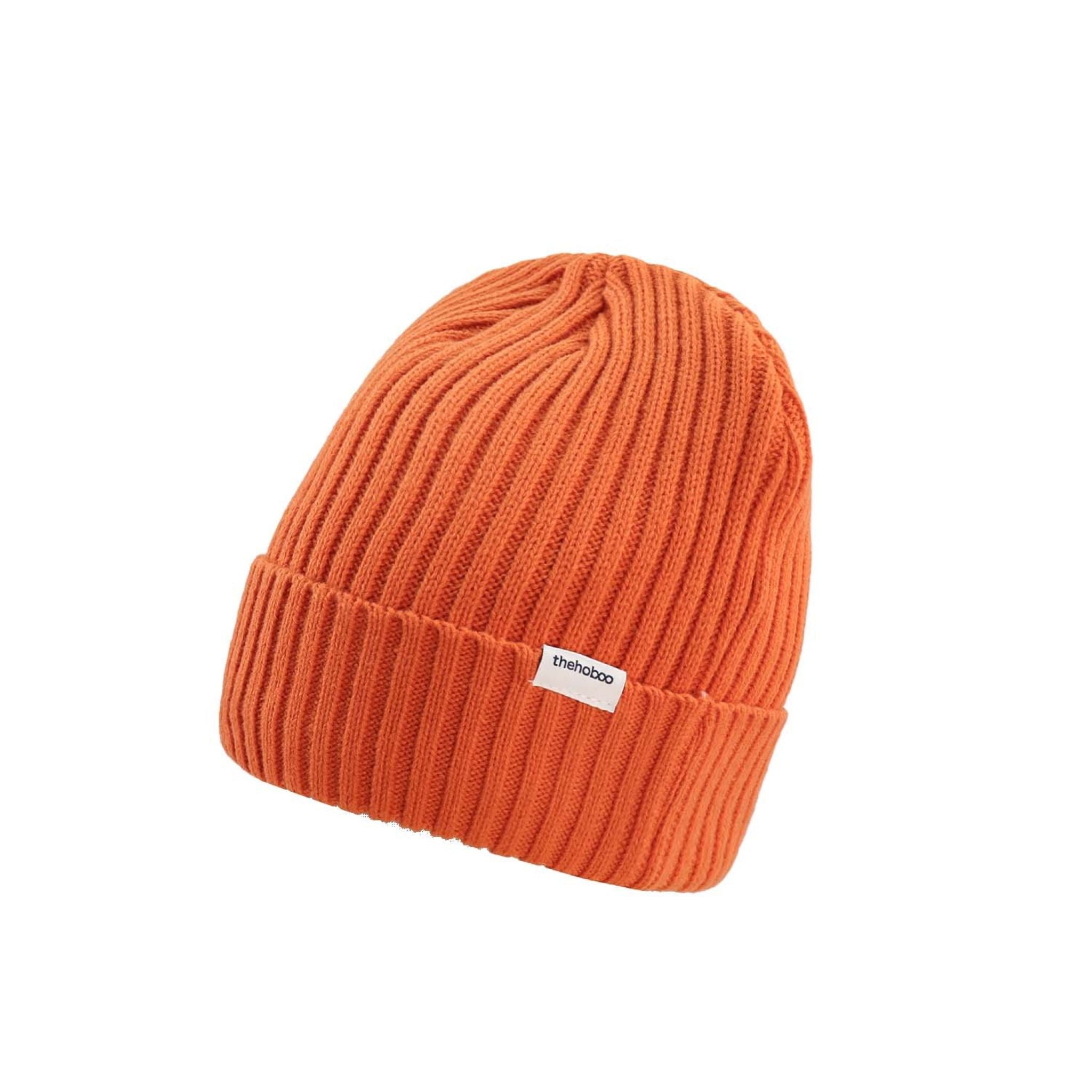 Brown Ribbed Winter Knit Beanie